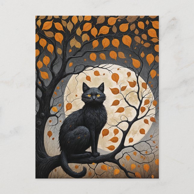 Carte Postale Midnight Sentinel Under the Harvest Moon (Devant)