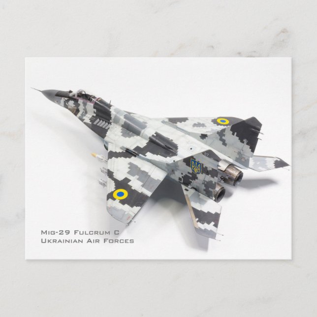 Carte Postale Mig-29 Fulcrum C Forces aériennes ukrainiennes (Devant)