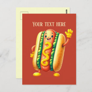 Carte Postale mignon amateur de hotdog ajouter du texte