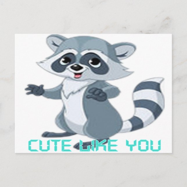 Carte Postale mignon comme vous "racoon " (Devant)