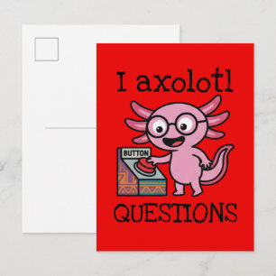 Carte Postale Mignon Je me pose des questions de axolotl aztéque