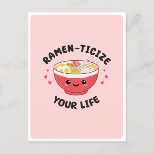 Carte Postale Mignon Kawaii Ramen Nourriture Asiatique Jeu de mo