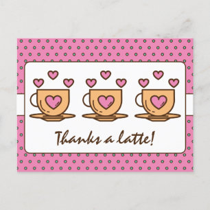 Carte Postale Mignon Rose Merci Beaucoup Café Remerciements