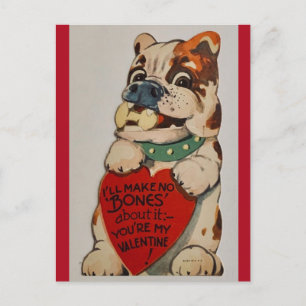 Carte Postale Mignon Vintage Bulldog 1950 Valentine