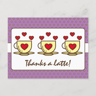 Carte Postale Mignon Violet Merci Beaucoup Café Merci