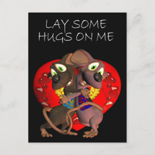Carte Postale Mignonne aimer Mice serrer l'amour souris