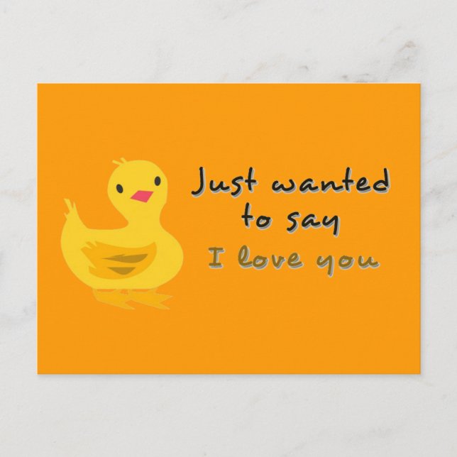 Carte postale mignonne avec canard (Devant)