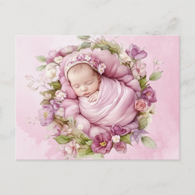 Carte postale mignonne Baby Rose (Devant)