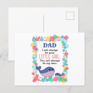 Carte Postale Mignonne Baleine Papa Je Serai Toujours Votre Peti