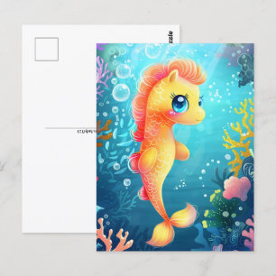 Carte Postale Mignonne bébé cheval de mer, Croisière