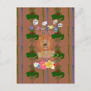Carte Postale Mignonne Bébé Lion King : Hakuna Matata Design