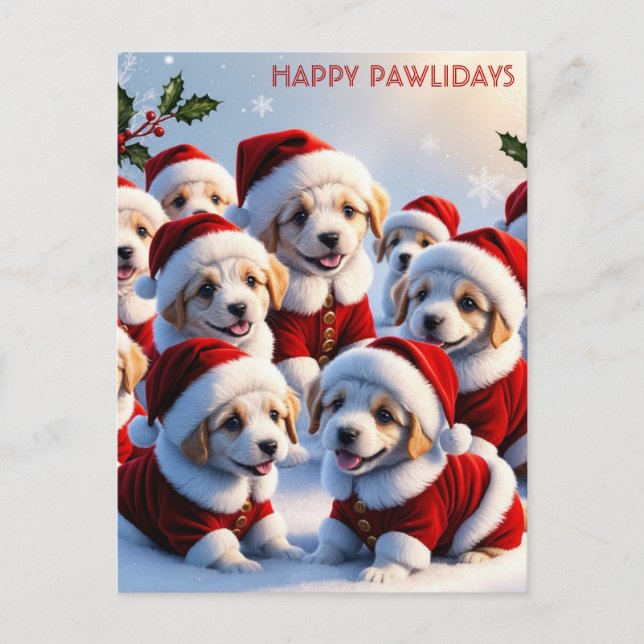 Carte Postale Mignonne Chien de Noël Chien Chien Chien Chien Chi (Devant)