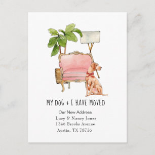 Carte postale mignonne "chien & je bouge" faire-pa