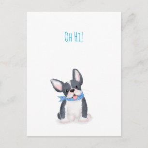 Carte postale mignonne chiot de bulldog français '