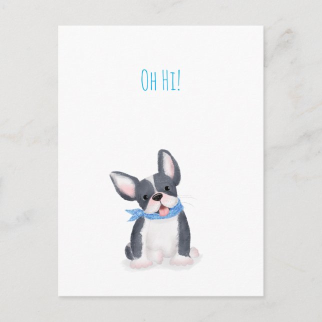 Carte postale mignonne chiot de bulldog français ' (Devant)