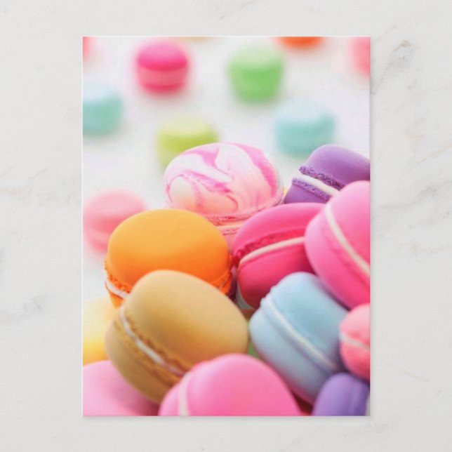 Carte Postale Mignonne dessert coloré Français Macaron (Devant)