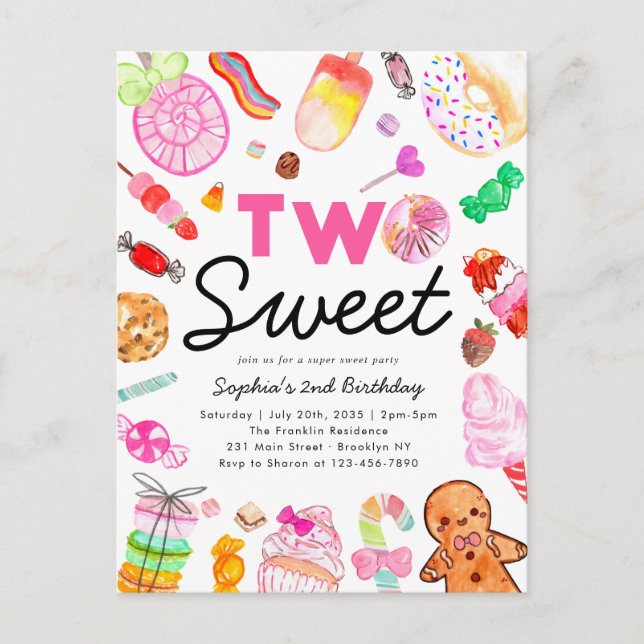 Carte Postale Mignonne DEUX sucreries SWEET Land Enfants Candyla (Devant)