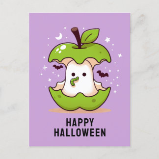 Carte postale mignonne Ghost et Apple Purple Hallo