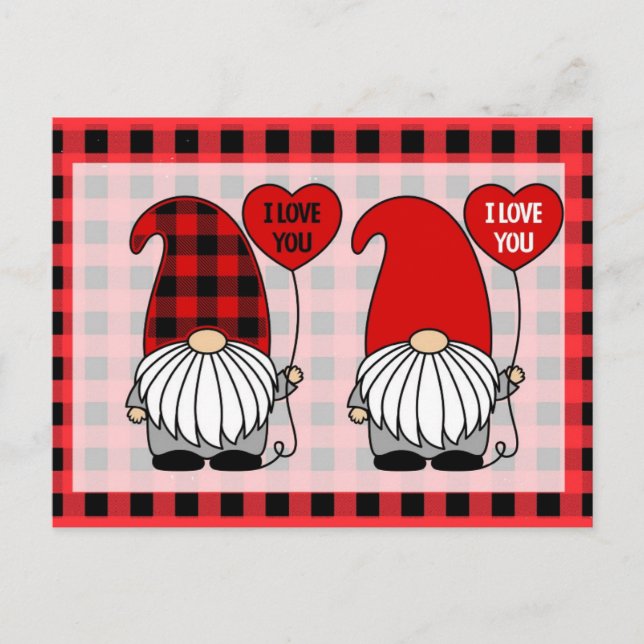 Carte Postale Mignonne Gnome Plaid I Lote (Devant)