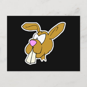 Carte Postale mignonne gros dents brun lapin lapin