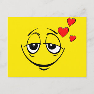Carte Postale Mignonne Happy Face Amour Emoji