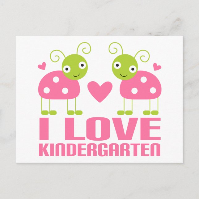 Carte Postale Mignonne I Love Kindergarten Ladybug Cadeau (Devant)