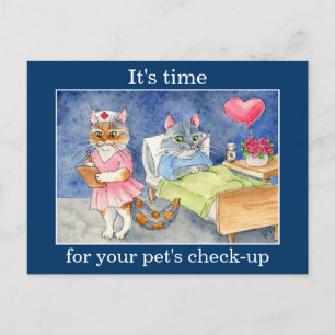 Carte Postale Mignonne infirmière de chat, rappel de rendez-vous