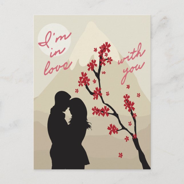 Carte Postale Mignonne jeune couple romantique amoureux, histoir (Devant)