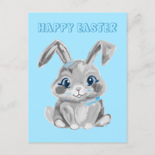Carte Postale Mignonne Lapin de Pâques jardin d'enfants enseigna