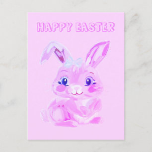 Carte Postale Mignonne Lapin de Pâques jardin d'enfants Enseigna