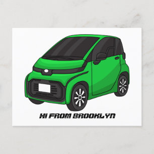 Carte Postale Mignonne micro-voiture verte
