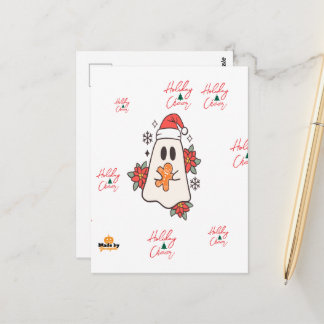 Carte Postale Mignonne Mug Fantôme de Noël | Pain d'épices de va