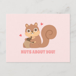 Carte Postale Mignonne noix d'écureuil À propos de vous Funny Va