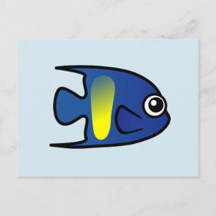 Carte Postale Mignonne Poisson jaune