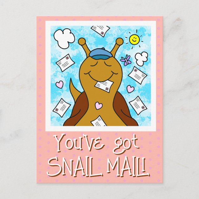 Carte postale mignonne Snail You've got Mail (Devant)