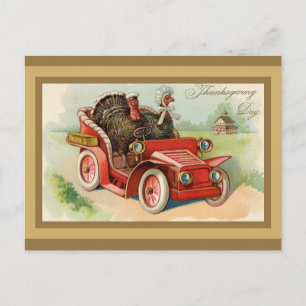 Carte Postale Mignonne Turquie Vintage Thanksgiving