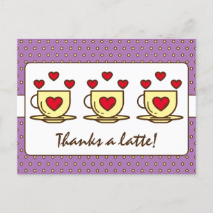 Carte Postale Mignonne Violet Grâce À Un Merci De Café Latte
