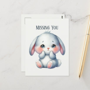 Carte Postale Mignonne Vous manquez lapin