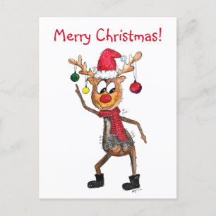 Carte Postale Mignonne Whimsical Dancing Christmas Deer