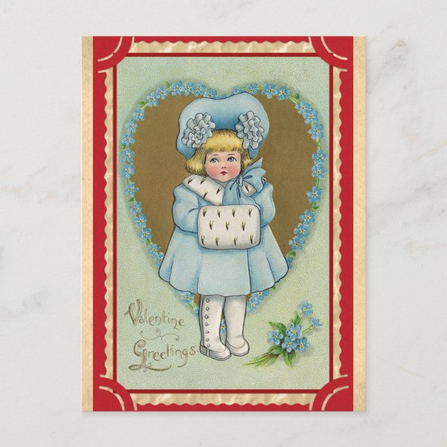 Carte Postale Mignonnes Valentines Vintages (Devant)