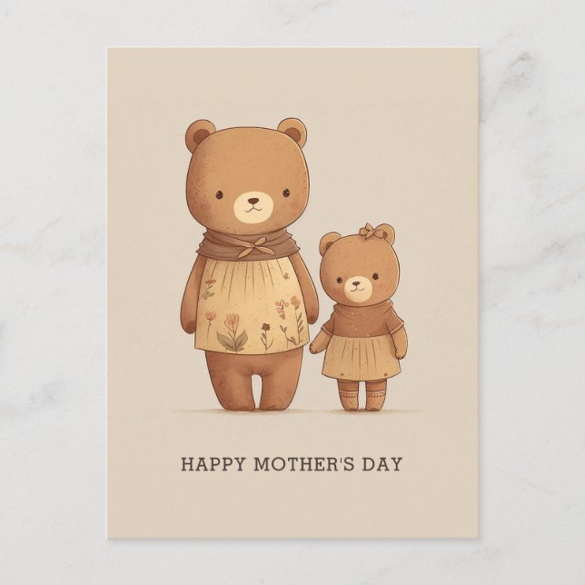 Carte Postale Mignons ours en peluche de dessin animé animaux. F (Devant)
