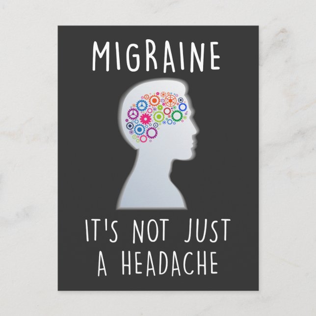 Carte Postale Migraine Sensibilisation mal de tête douleur (Devant)