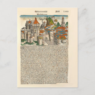 Carte Postale Milan Italie 1493 Chronique Médiévale Ancien Livre
