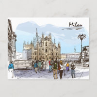 Milan Italie Duomo di Milano Travel Art Vintage
