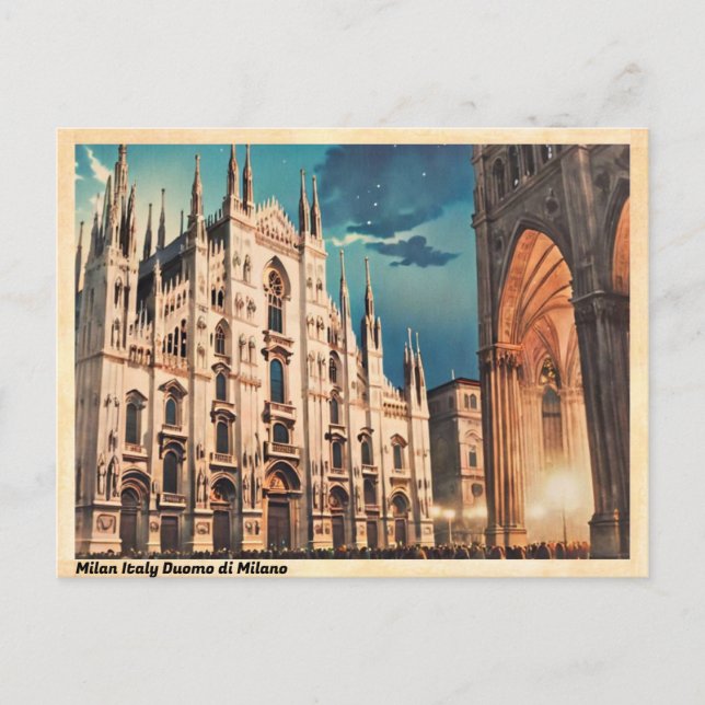 Carte Postale Milan Italie Duomo di Milano Vintage (Devant)