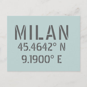 Carte Postale Milan Latitude Longitude