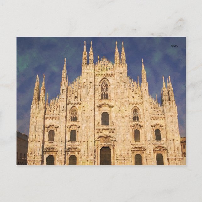 Carte Postale Milano Duomo impressionnante (Devant)