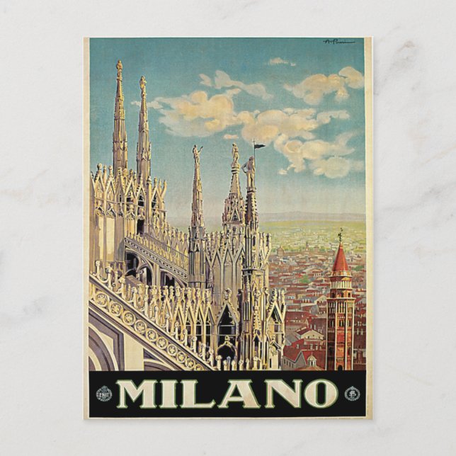 Carte Postale Milano Milan Italie Voyage Rétro (Devant)