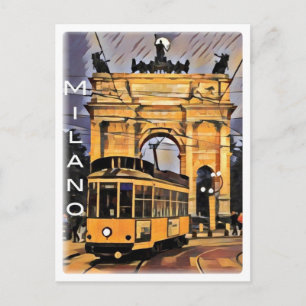 Carte Postale Milano - Tram e Arco della Pace -