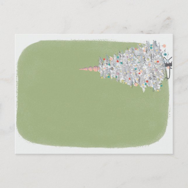 Carte Postale Milieu du siècle moderne Tinsel sapin de Noël (Devant)